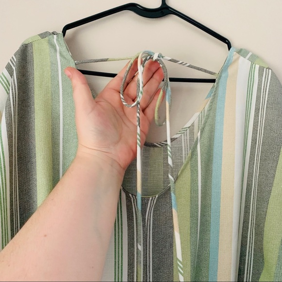 Green Striped Summer Dress - Picture 5 of 7